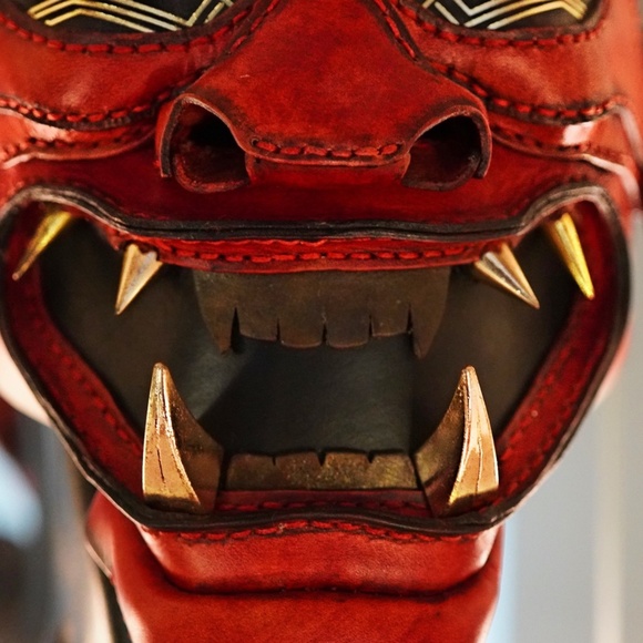 HalloweenHandmade Leather Demon Face Mask Fetish Masquerade BDSM Costume Cosplay - Picture 7 of 8